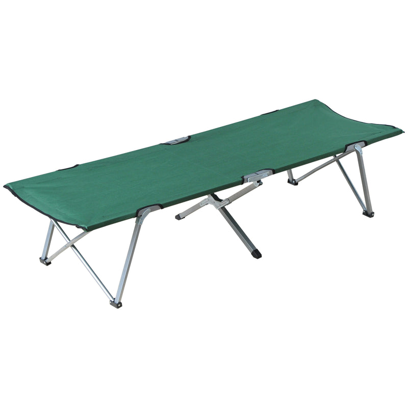 Cama de Campismo Dobrável Cama de Campismo com Estrutura Metálica Carga 136 kg para Praia Caminhadas Viagens 193x64x40 cm Verde