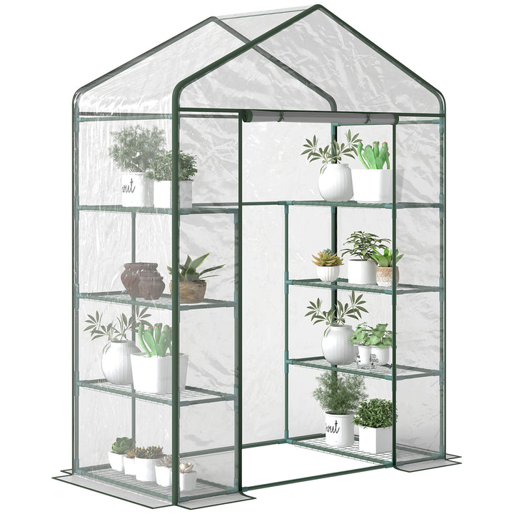 Estufa de jardim Cabana para colheitas Plantas Tomates Flores 143x73x195cm Tampa de tubo de aço PVC
