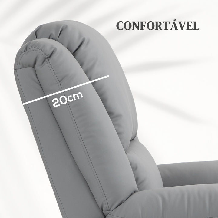 Poltrona Relax Levanta Pessoas Elétrica Poltrona com 8 Pontos de Massagem Poltrona Elétrica Reclinável com Função de Aquecimento 2 Controlos Remotos e Bolso Lateral Cinza