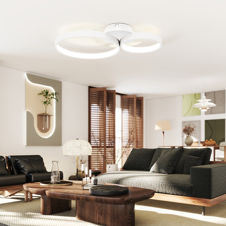 Candeeiro de Teto LED 40W Candeeiro Moderno com Iluminação LED 3000K/4000K/6500K para Quarto Sala Cozinha Sala de Jantar 59x38x7,4 cm Branco