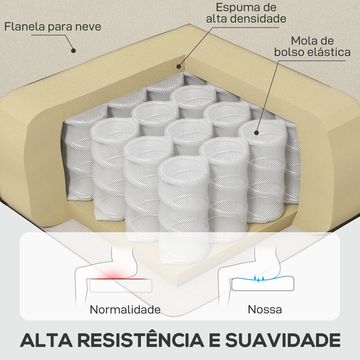 Poltrona de Sala de Estar Poltrona Moderna para Dormitório com Pés de Madeira Poltrona Individual Carga 160 kg para Escritório 74x86x102 cm Creme