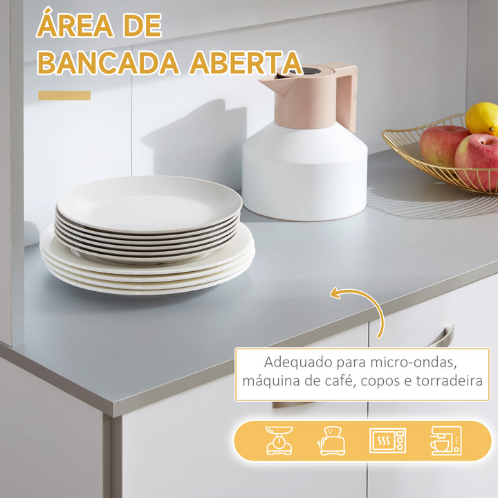 Armário de Cozinha com Prateleira Ajustável para Microondas 101x39x180 Branco