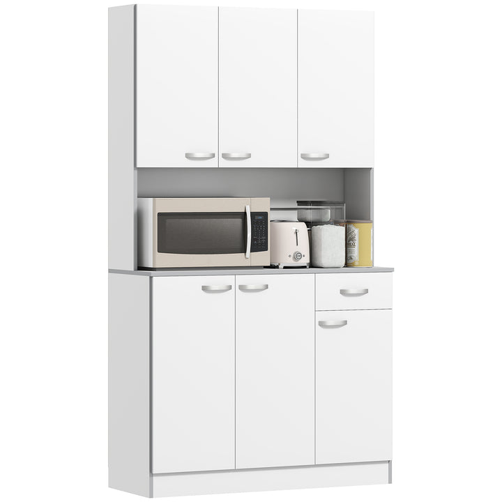 Armário de Cozinha com Prateleira Ajustável para Microondas 101x39x180 Branco