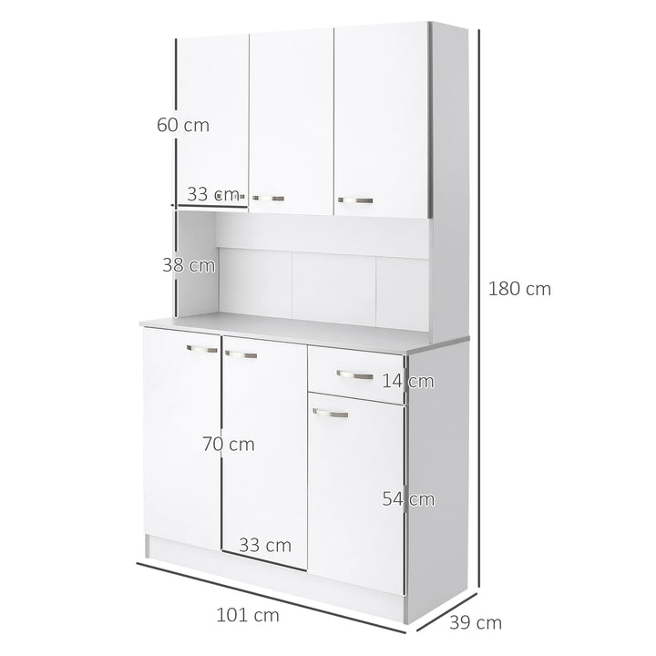 Armário de Cozinha com Prateleira Ajustável para Microondas 101x39x180 Branco