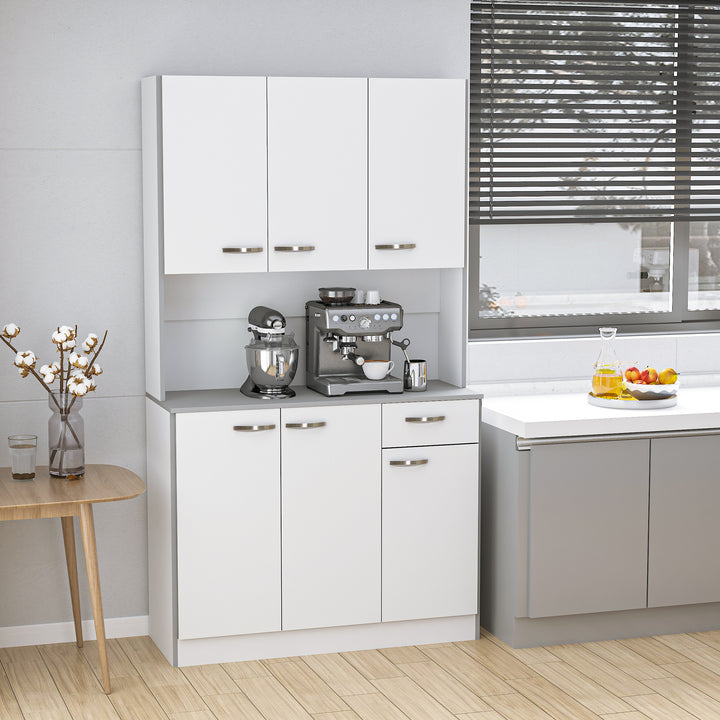 Armário de Cozinha com Prateleira Ajustável para Microondas 101x39x180 Branco