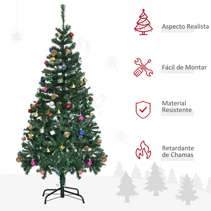Árvore de Natal verde com enfeites F75x150cm Artificial Árvore Decoração