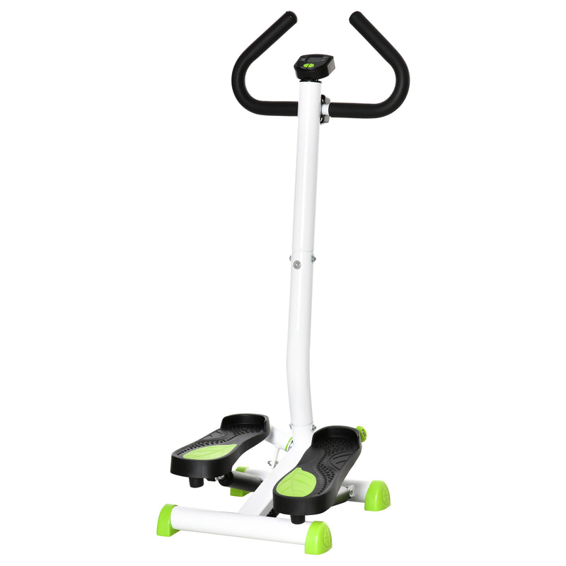 Máquina de Step Stepper Fitness em Casa com Tela LCD Alça e Pedais Antiderrapantes Equipamento de Exercício para Ginásio Escritório 55x44x108 cm Branco