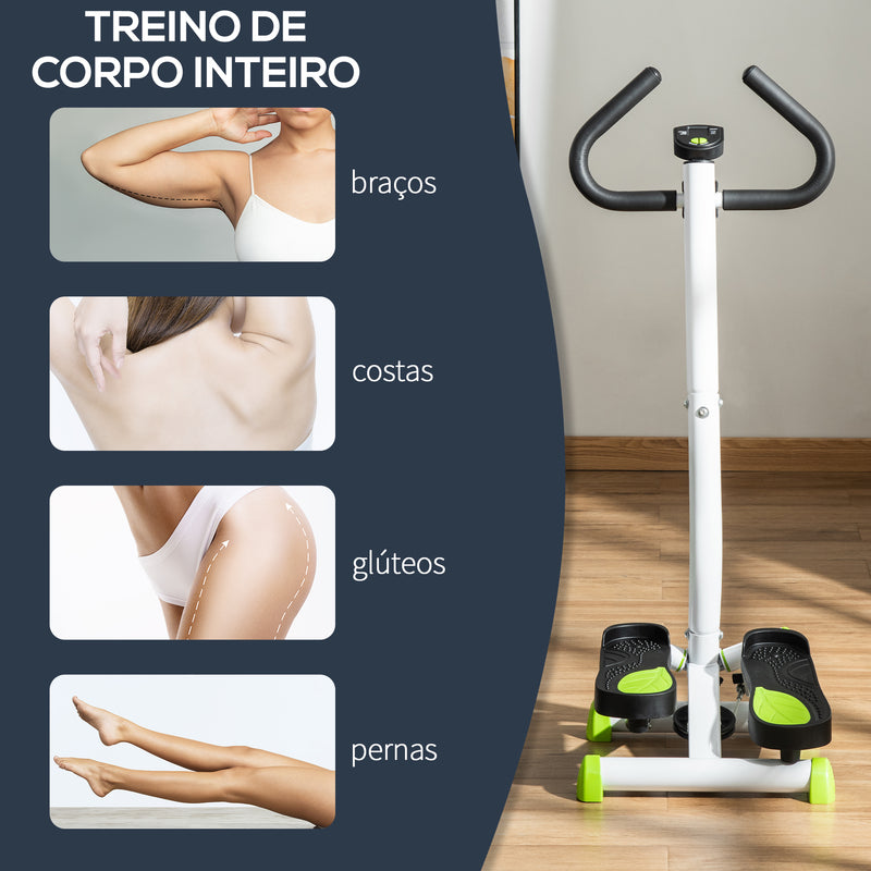 Máquina de Step Stepper Fitness em Casa com Tela LCD Alça e Pedais Antiderrapantes Equipamento de Exercício para Ginásio Escritório 55x44x108 cm Branco