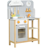 Cozinha de Brinquedo para Crianças acima de 3 Anos Cozinha Infantil de Madeira com Sons Fogão Forno Lavatório e Acessórios de Cozinha 57x26x82 cm Multicor