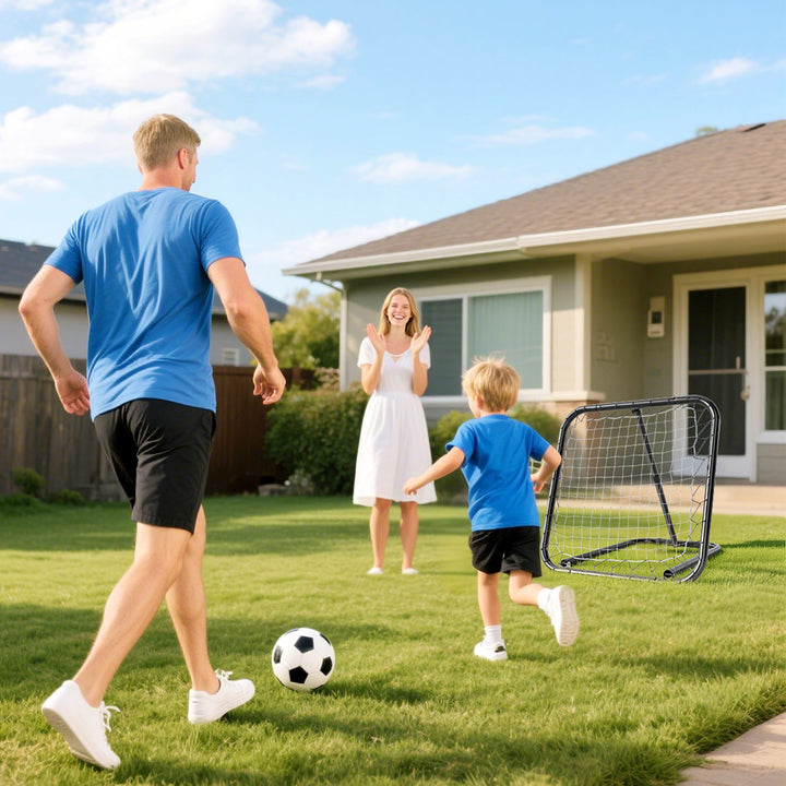 Rede de Rebote Dobrável com Ângulo Ajustável de 5 Níveis para Treinamento de Futebol Tenis Beisebol Desportes 84x78x65-78cm Preto