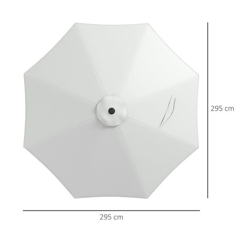 Toldo de Substituição para Chapéu de Sol de 3 m Toldo de Substituição para Chapéu de Sol de Pátio com Ventilação Superior para Exterior Branco