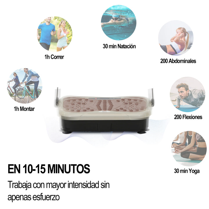 Plataforma de Vibração com 2 Bandas Elásticas para Treinamento de Fitness 200 W com Controle Remoto e Carga 120 kg