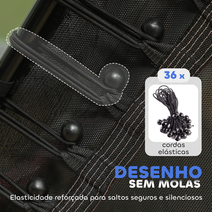 Trampolim para Crianças acima de 3 Anos Cama Elástica Infantil com Rede de Segurança e Estrutura de Aço para Interiores e Exteriores Carga 50kg Ø163,5x190 cm Rosa