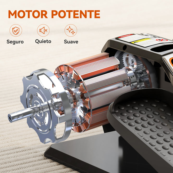 Mini Elíptica Elétrica para Pessoas Idosas com 12 Velocidades Modo Manual e Automático Controlo Remoto Silencioso Portátil com Ecrã LED e Pedais Antiderrapantes 40,7x36x21,5 cm Preto