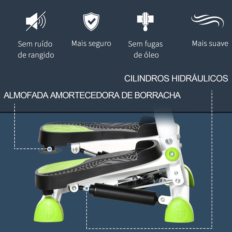 Máquina de Step Stepper Fitness em Casa com Tela LCD Alça e Pedais Antiderrapantes Equipamento de Exercício para Ginásio Escritório 55x44x108 cm Branco