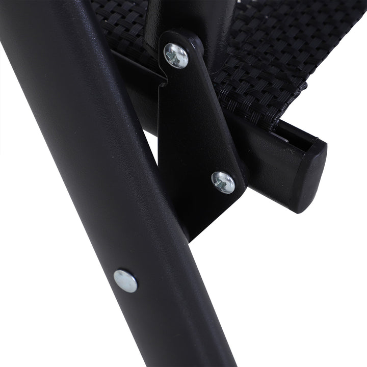 Conjunto de 2 cadeiras dobráveis para exteriores com braços Cadeiras para varanda Jardim Terraço 58x64x94 cm Preto Carga 100kg