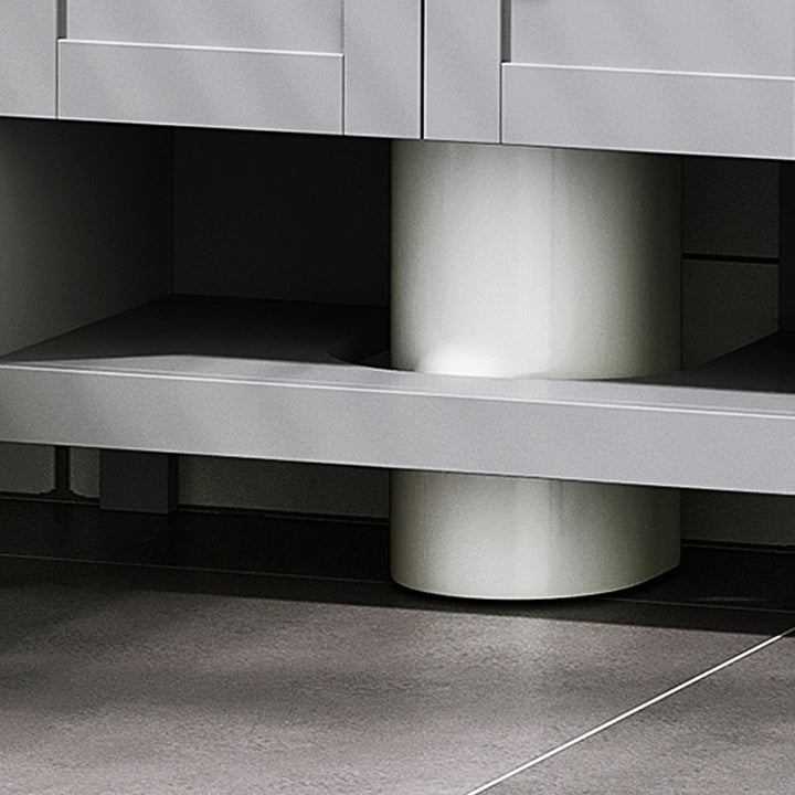 Armário compacto para sob a pia com 2 portas e prateleira interna ajustável Gabinete auxiliar para banheiro 60x30x60 cm Cinza