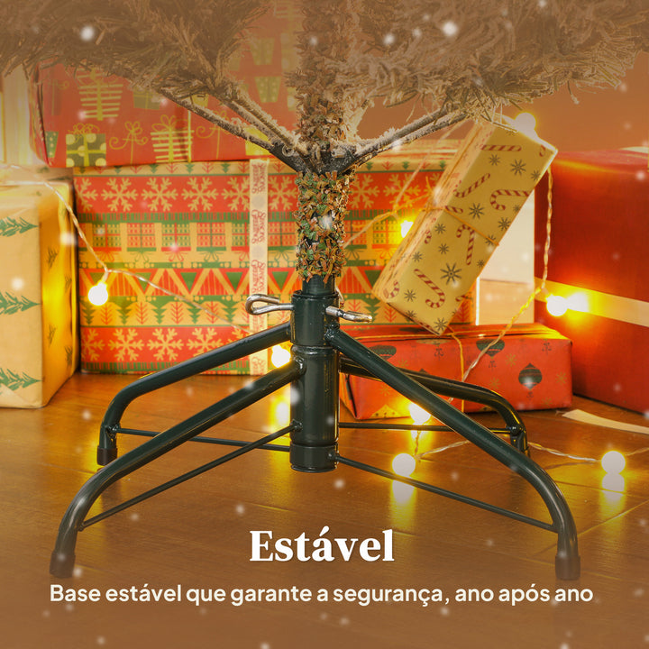 Árvore de Natal Artificial 150 cm Árvore de Natal Nevada Abeto Artificial com 828 Ramos Base Dobrável e Fácil de Montar Decoração para Casa Escritório Festas Verde
