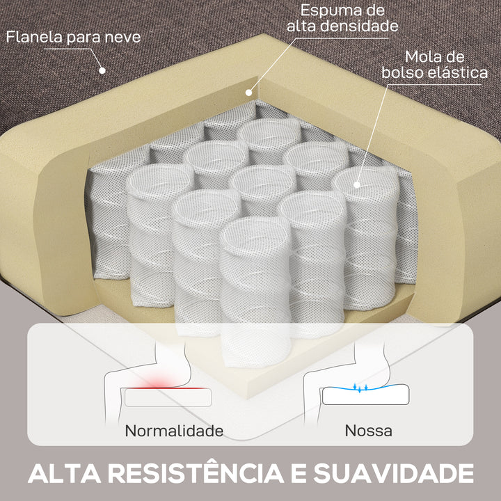 Poltrona de Sala de Estar Poltrona Moderna para Dormitório com Pés de Madeira Poltrona Individual Carga 160 kg para Escritório 74x86x102 cm Marrom