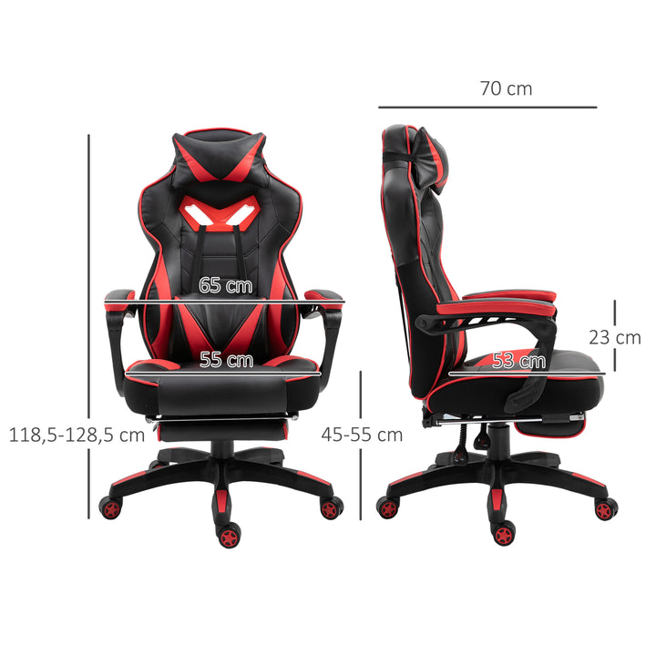 Cadeira de escritorio gaming ergonômica Altura Ajustável reclinável com apoio para pés Vermelho e Preto