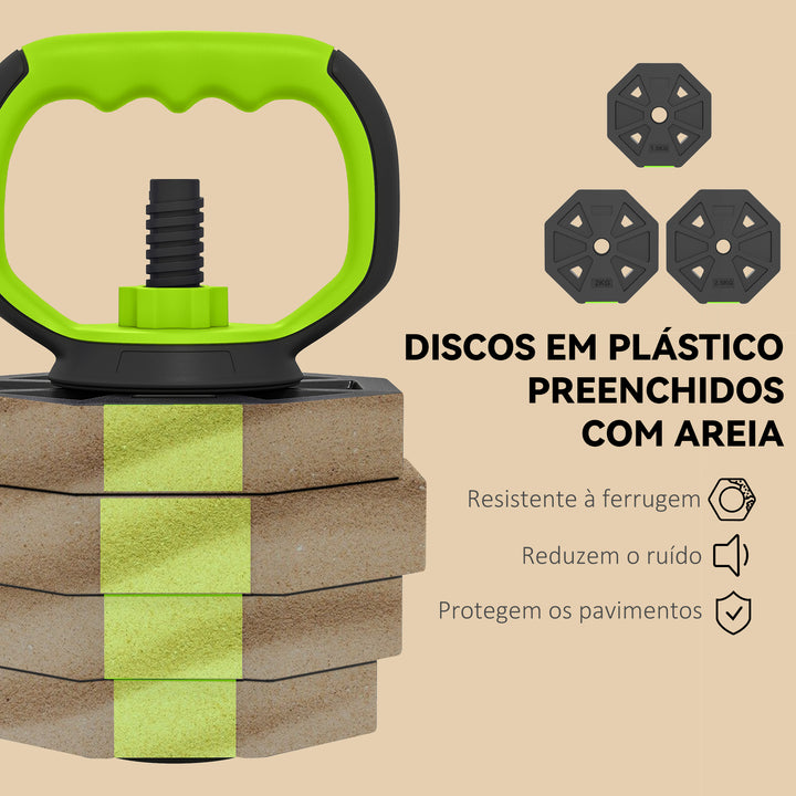 Conjunto de Halteres Ajustáveis 4 em 1 25 kg Conjunto de Pesos Utilizado como Kettlebell Barra Halteres ou Suporte para Flexões Equipamento de Fitness para Homens e Mulheres Ginásio em Casa
