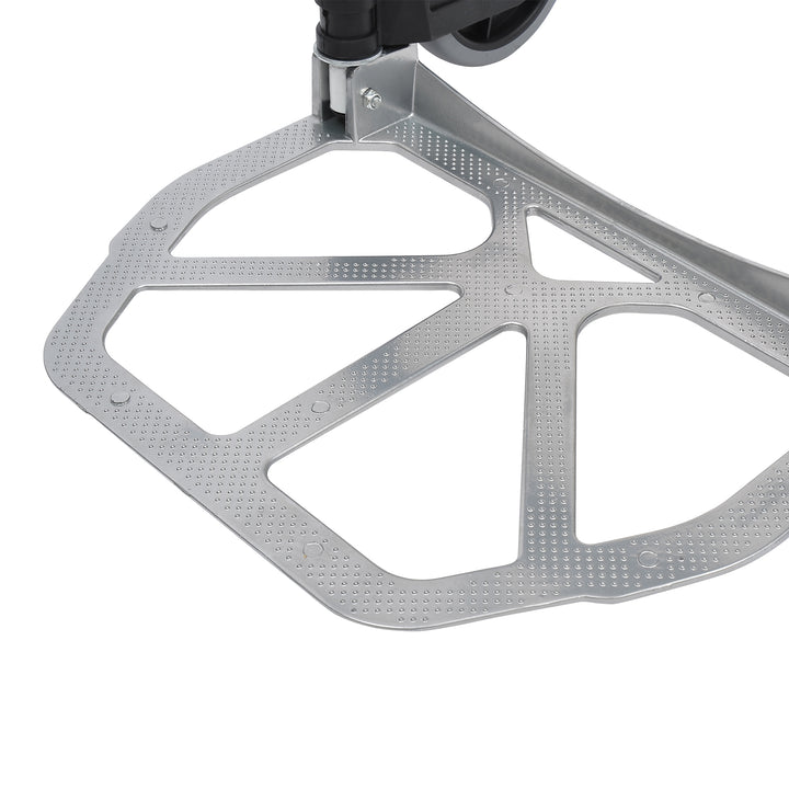 Carrinho de mão dobrável de alumínio Altura ajustável de 3 níveis Fácil transporte Carga 70 kg 41x38,5x100 cm Preto e cinza