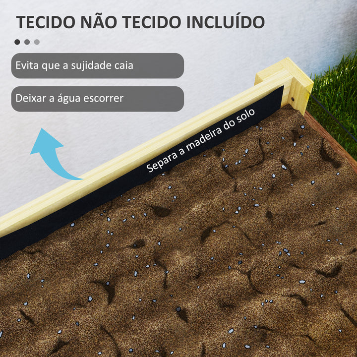 Floreira de Madeira Mesa de Cultivo com Painéis de Acrílico Floreira Elevada para Cultivo de Flores Vegetais em Jardim Varanda 75x46x60,5 cm Madeira