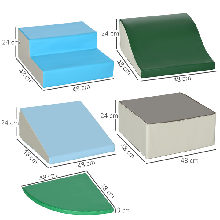 Conjunto de 6 Blocos de Espuma para Crianças de 12-36 Meses Blocos de Construção Brinquedo Educativo Infantil para Escalar Multicor