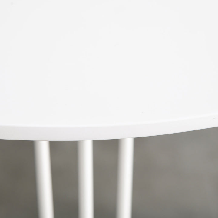 Mesa de Sala de Jantar Redonda com Pés em Forma de Garfo Metálicos Estilo Moderno para Cozinha Sala de Estar Cafeteria Ø70x75cm Branco