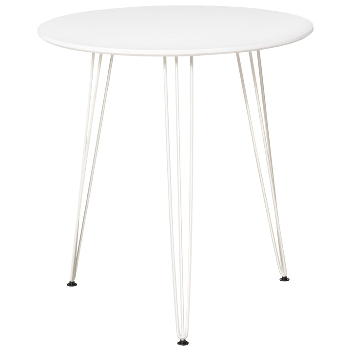 Mesa de Sala de Jantar Redonda com Pés em Forma de Garfo Metálicos Estilo Moderno para Cozinha Sala de Estar Cafeteria Ø70x75cm Branco