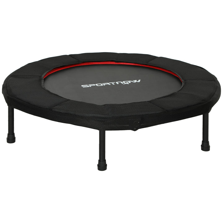 Trampolim Fitness Ø102 cm Trampolim Fitness Dobrável com Estrutura de Aço Antiderrapante Carga 100 kg para Treino de Pernas Corpo em Casa Escritório Ginásio Vermelho