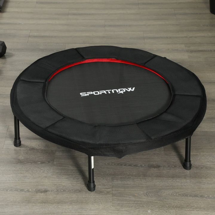 Trampolim Fitness Ø102 cm Trampolim Fitness Dobrável com Estrutura de Aço Antiderrapante Carga 100 kg para Treino de Pernas Corpo em Casa Escritório Ginásio Vermelho