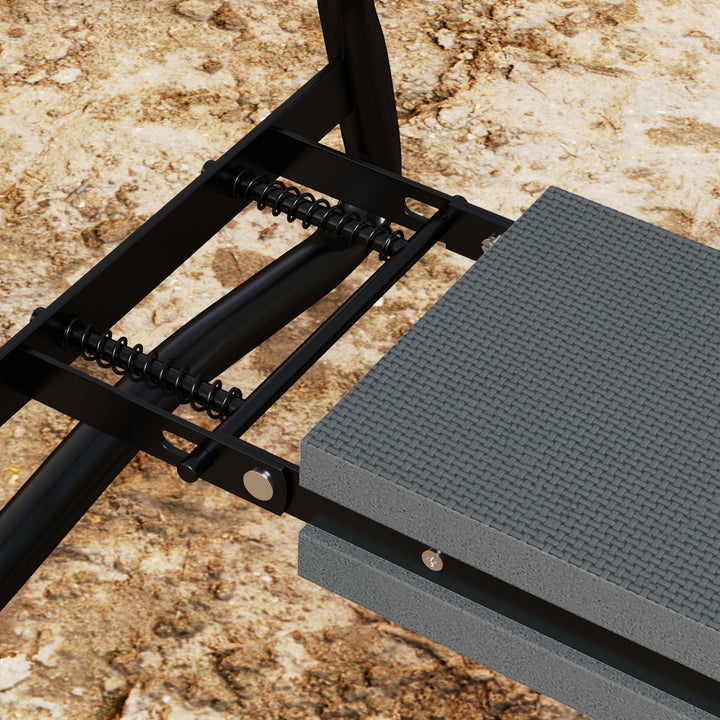 Banco de Jardim Dobrável com Almofada de Espuma EVA Assento de Jardim 2 em 1 com Saco para Ferramentas Portátil Suporta 150kg para Jardinagem 58x28x49 cm Cinzento