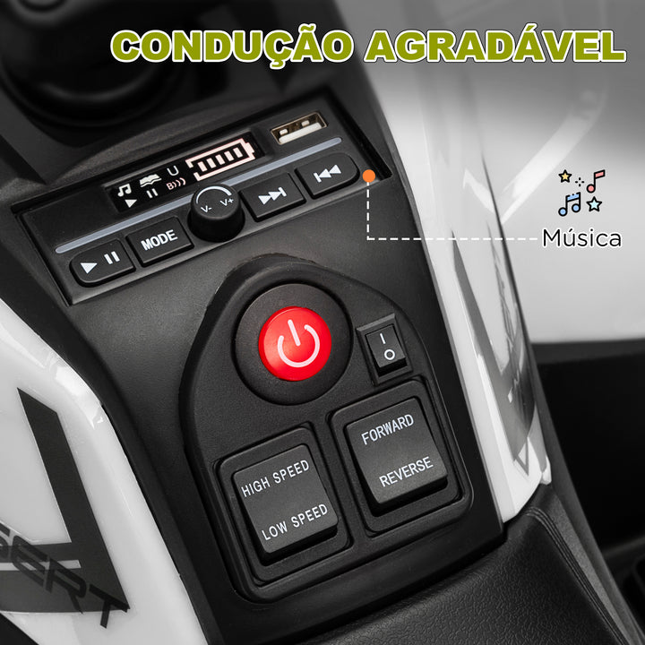 Quadriciclo Elétrico para Criança acima de 3 Anos Quadriciclo Elétrico Infantil com Bateria 12V Faróis Música MP3 Velocidade Ajustável e Cesta de Arrumação Carga 30 kg 88x50x57,5 cm Verde