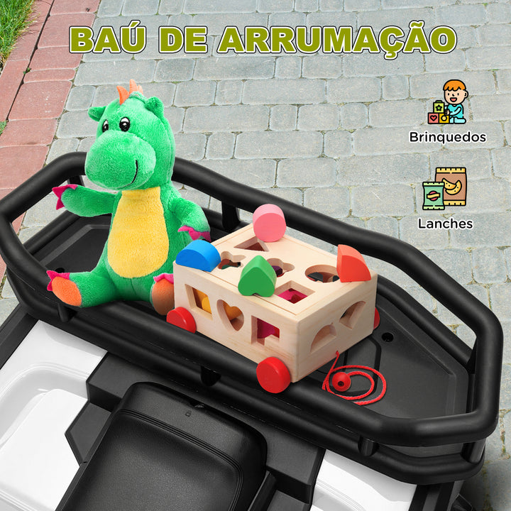 Quadriciclo Elétrico para Criança acima de 3 Anos Quadriciclo Elétrico Infantil com Bateria 12V Faróis Música MP3 Velocidade Ajustável e Cesta de Arrumação Carga 30 kg 88x50x57,5 cm Verde