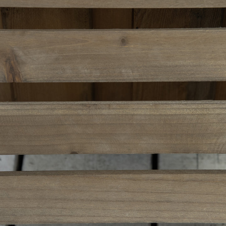 Conjunto de 2 Suportes de Madeira com Rodas Suportes para Plantas com Rodas Giratórias 360° e Travão Bases para Vasos de Interior e Exterior Carga 50 kg Castanho Escuro