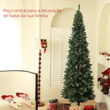 Árvore de Natal 225 cm Árvore de Natal Artificial com 980 Ramos e Suporte de Metal Árvore de Natal para Sala de Estar Interior Verde