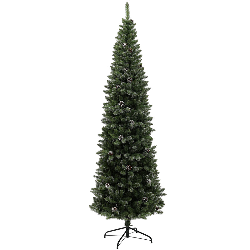 Árvore de Natal 225 cm Árvore de Natal Artificial com 980 Ramos e Suporte de Metal Árvore de Natal para Sala de Estar Interior Verde