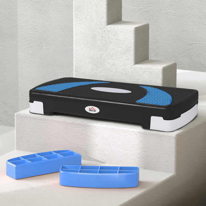 Step de Aeróbica e Fitness tipo Tábua Plataforma Stepper para Desporto e Ginásio com Altura Regulável a 3 Níveis Peso 150kg 80x31 cm