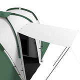 Tenda de Campismo Familiar para 4-6 Pessoas com 2 Dormitórios Tenda de Campismo Grande Impermeável 3000 mm com Bolsa de Transporte 555x225x190 cm Cinza e Verde