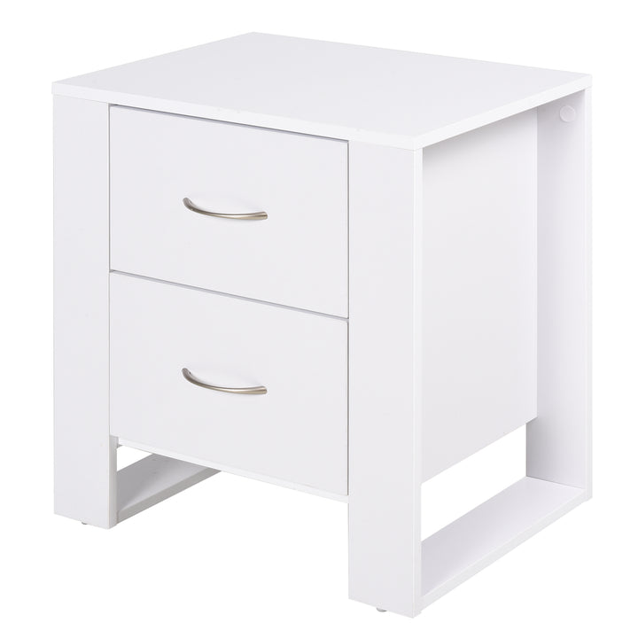 Mesa de Cabeceira com 2 gavetas pés em forma de U 48x39x54 Branco