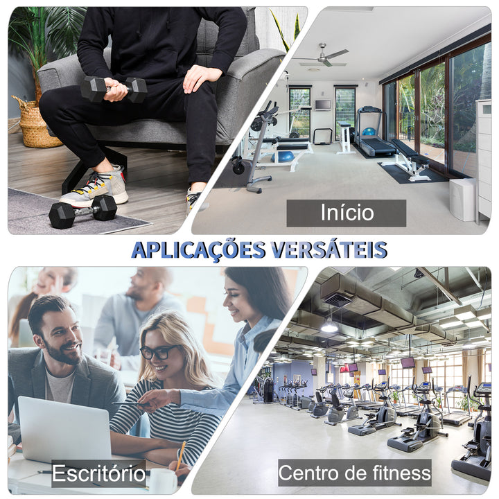 Conjunto de Halteres 8kg com Barra Metálica e Cabeça Hexagonal Conjunto Pesos para Treino em Casa Ginásio 27,2x10,5 cm Preto e Prata