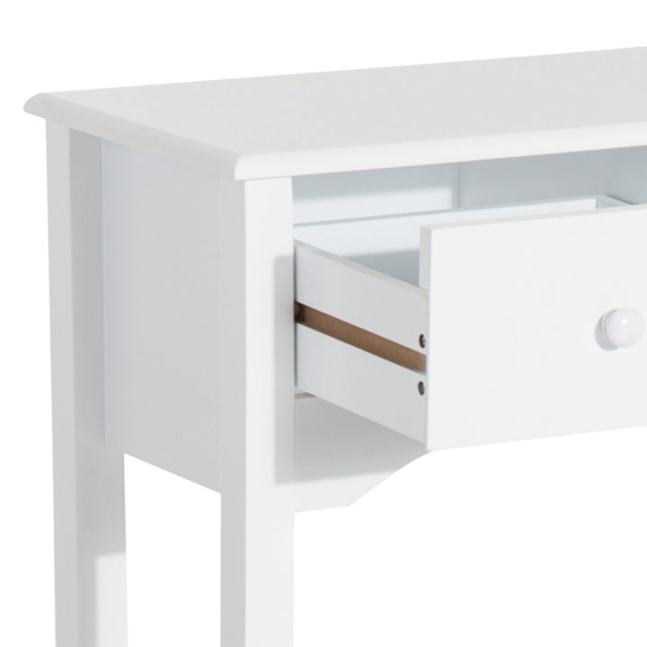 Mesa consola tipo aparador com 3 Gavetas em Cor Branco e Material Madeira 100x32x85cm