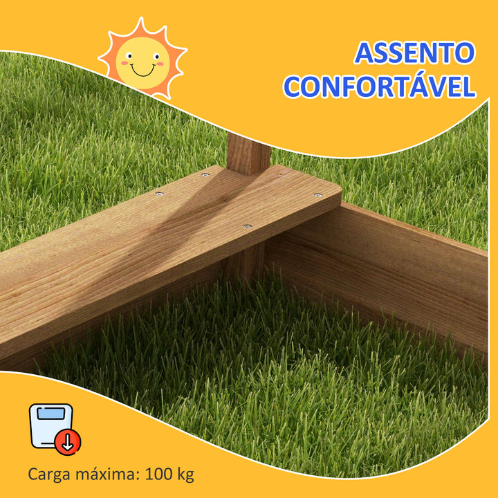Caixa de Areia para Crianças de Madeira Caixa de Areia Infantil com Toldo 6 Bandeirinhas Torneira e Ardósia em Forma de Casa para Pátio Jardim 124x116x146 cm Castanho