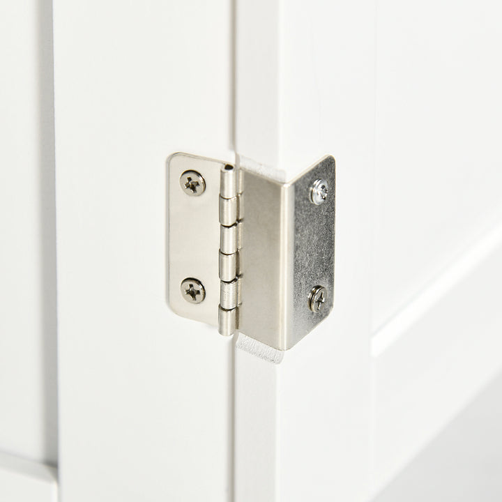 Móvel para Lavatório Pousar Armário para Casa de Banho de Madeira com 2 Portas e Prateleira Interior Ajustável Estilo Moderno Carga Máxima 40kg 60x30x60cm Branco