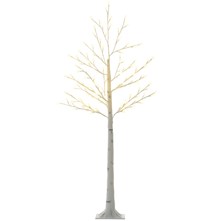 Árvore Sintética Altura 150cm com 120 Luzes LED IP44 Ajustável em 3 Modos Ramos Flexíveis e Base de Candeeiro Árvore de Decoração de Natal para Interiores 20x20x150cm Branco