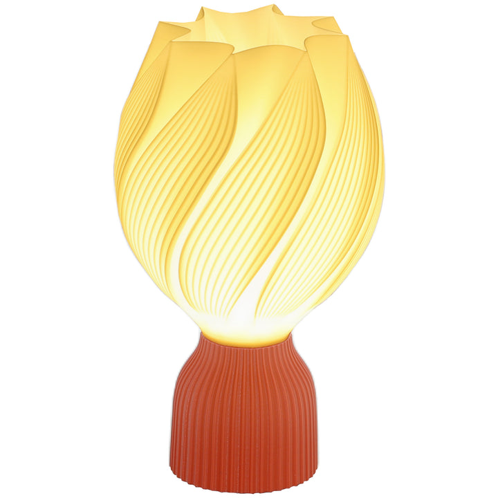 Candeeiro de Mesa de Cabeceira com Ecrã de Impressão 3D Candeeiro de Mesa com Desenho de Pétalas com Luz Quente para Quarto Sala de Estar Ø16,5x28 cm Branco