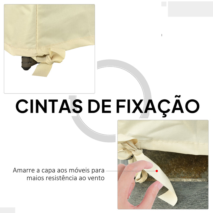 Capa Protetora para Baloiço 2 Lugares Capa Protetora de Móveis Impermeável Exterior Jardim Proteção contra Chuva e Sol 140x84x56/94cm Creme