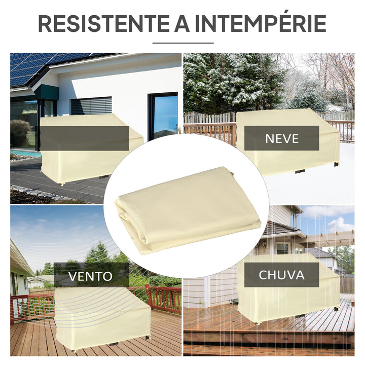 Capa Protetora para Baloiço 2 Lugares Capa Protetora de Móveis Impermeável Exterior Jardim Proteção contra Chuva e Sol 140x84x56/94cm Creme