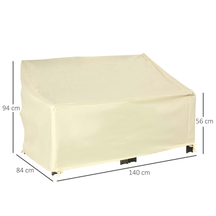 Capa Protetora para Baloiço 2 Lugares Capa Protetora de Móveis Impermeável Exterior Jardim Proteção contra Chuva e Sol 140x84x56/94cm Creme